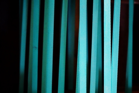 line up green nylon rope for background usedの写真素材