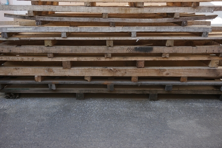 stack of wood pallets in the factory for backgroud used