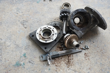 abstract group of spare part for background used