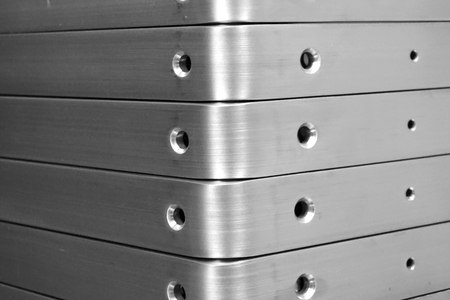 stack of angle metal texture in the factoryの写真素材
