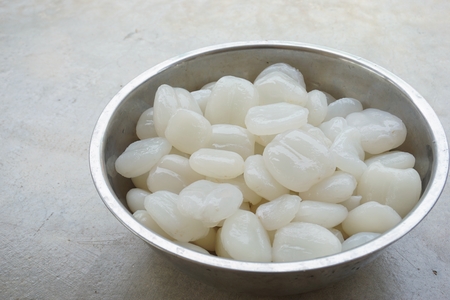 group of peel palmyra palm fruits for food preparation