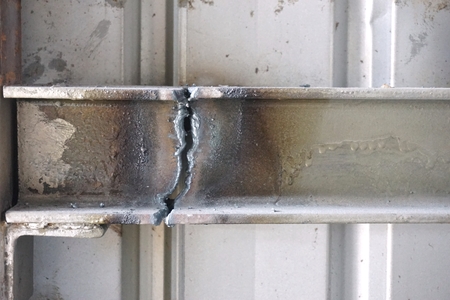 close up cut of metal I beam shape