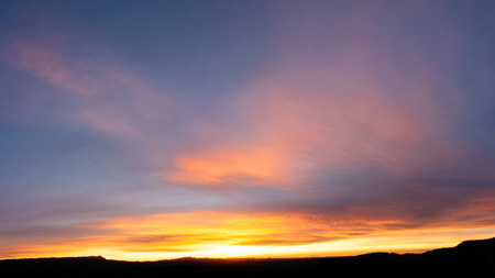 Sun rise and sun set background. Panoramic image.の写真素材
