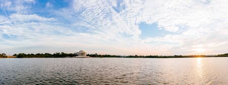 Jefferson Memorial at Tidal Basin,Washington DC, USA. Panoramic image.の写真素材
