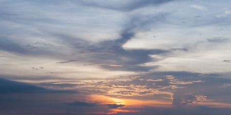 Sun rise and sun set background. Panoramic image.の写真素材