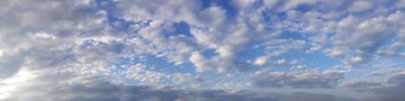 Vibrant color panoramic sky with cloud on a sunny day. Beautiful cirrus cloud. 