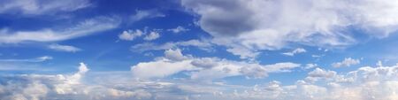 Panorama sky with cloud on a sunny day. Beautiful cirrus cloud.