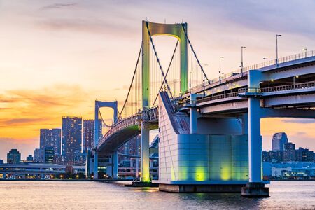 Panorama view of Tokyo skyline  in the evening. Tokyo city, Japan.の写真素材