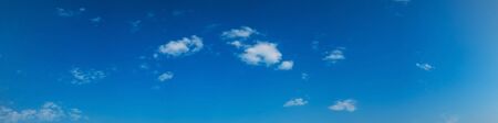 Panorama sky with cloud on a sunny day. Beautiful cirrus cloud. Panoramic image.の写真素材