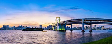 Panorama view of Tokyo skyline  in the evening. Tokyo city, Japan. の写真素材