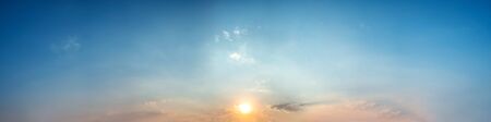 Panorama of Dramatic vibrant color with beautiful cloud of sunrise and sunset. Panoramic image.の写真素材