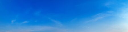 Panorama sky with beautiful cloud on a sunny day. Panoramic high resolution image.の写真素材
