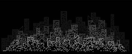 Abstract futuristic city sky with modern buildings vector wallpaper background. Vector illustration EPS 10.のイラスト素材