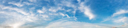 Panorama sky with cloud on a sunny day. Beautiful cirrus cloud.の写真素材