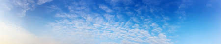 Panorama sky with cloud on a sunny day. Beautiful cirrus cloud.