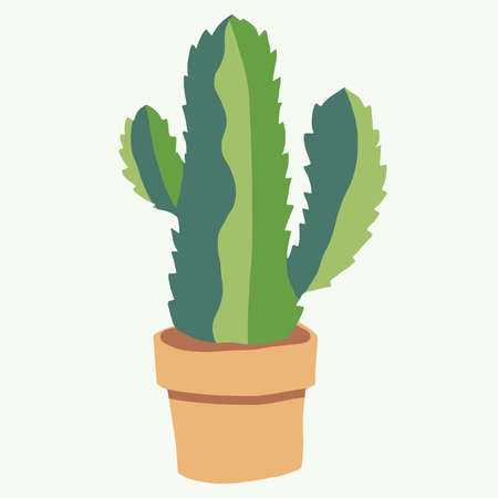 Simplicity cactus plant freehand drawing flat design. Vector illustration.のイラスト素材