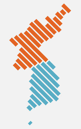 Simplicity modern abstract geometry North and South Korea map. Vector illustration.のイラスト素材