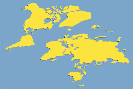 Colorful vector isometric world map complete with all countries. Vector illustration.のイラスト素材