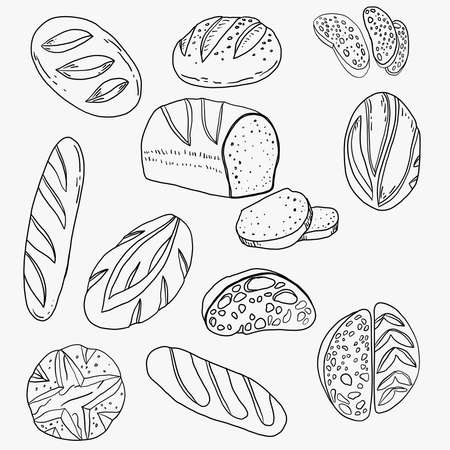 Doodle freehand sketch drawing of bread. Breakfast diet lifestyle concept.のイラスト素材