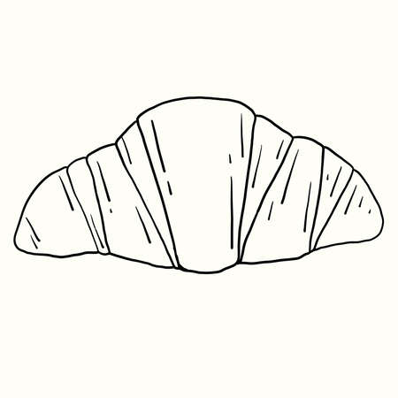 Doodle freehand sketch drawing of croissant bread. Breakfast diet lifestyle concept.のイラスト素材