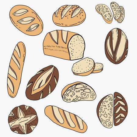 Doodle freehand sketch drawing of bread. Breakfast diet lifestyle concept.
