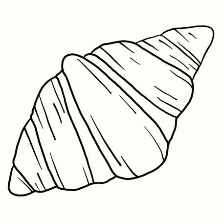 Doodle freehand sketch drawing of croissant bread. Breakfast diet lifestyle concept.のイラスト素材
