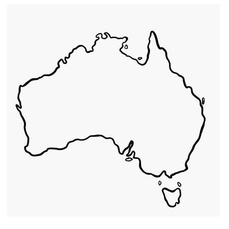 Doodle freehand drawing of Australia map. Vector illustration.のイラスト素材