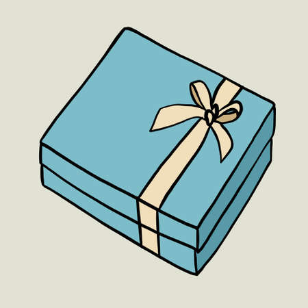 doodle freehand sketch drawing of a gift box.christmas festival concept.のイラスト素材