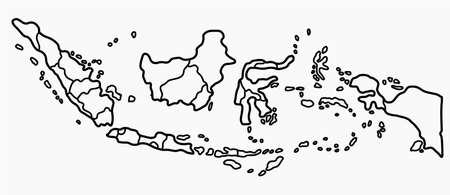 doodle freehand drawing of indonesia map. vector illustration.のイラスト素材