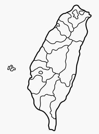 doodle freehand drawing of taiwan map. vector illustration.のイラスト素材