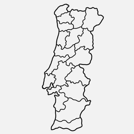 doodle freehand drawing of portugal map. vector illustration.のイラスト素材
