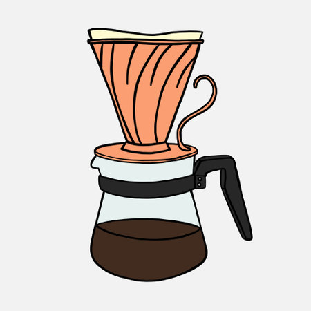doodle freehand sketch drawing of pour over coffee pot. vector illustration.のイラスト素材
