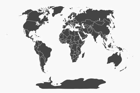 doodle freehand drawing of world map. vector illustration.のイラスト素材