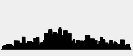 modern cityscape skyline outline doodle drawing on white background. vector illustration.のイラスト素材
