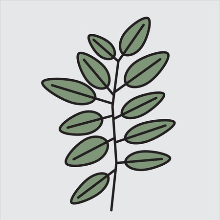 simplicity floral leaf drawing flat design.vector illustration.のイラスト素材
