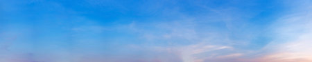 Panorama sky with cloud on a sunny day. Beautiful cirrus cloud.の写真素材