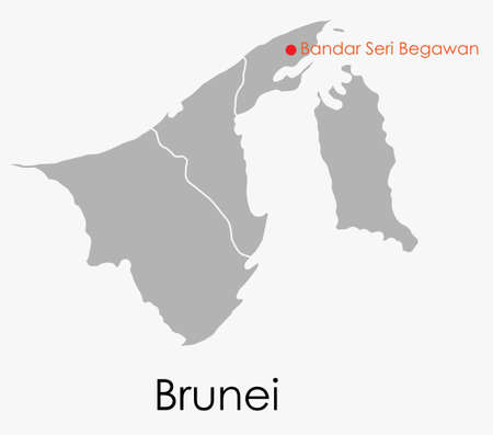 Doodle freehand drawing map of Brunei. Vector illustration.のイラスト素材