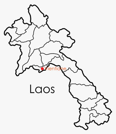 Doodle freehand drawing map of Laos. Vector illustration.のイラスト素材