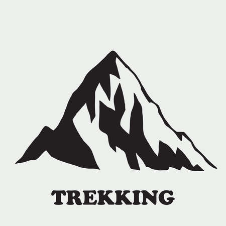 Simplicity mountain freehand drawing flat design. Vector illustration.のイラスト素材