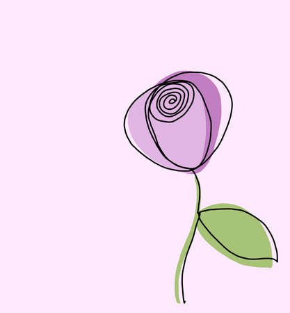 Simplicity flower freehand continuous line drawing flat design.Vector illustration.のイラスト素材