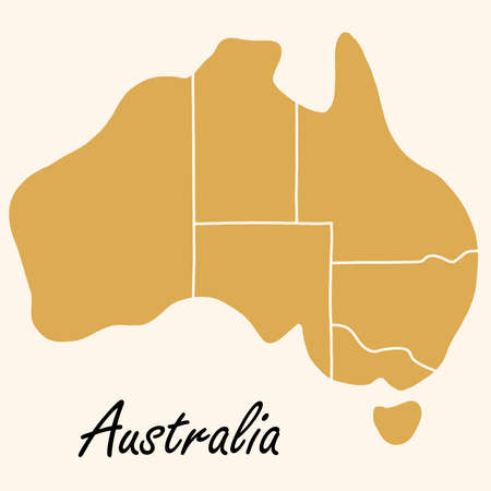 Doodle freehand drawing of Australia map. Vector illustration.のイラスト素材