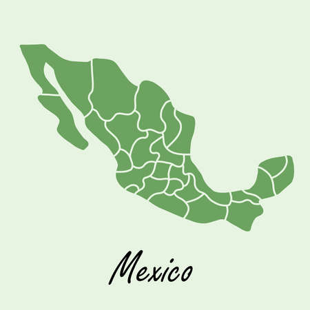 Doodle freehand drawing of Mexico map. vector illustration.のイラスト素材