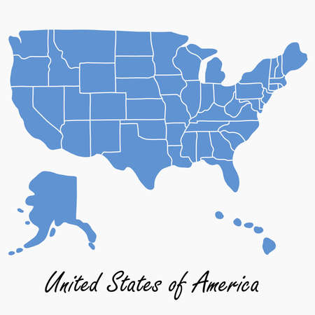 Doodle freehand drawing of USA map. Vector illustration.のイラスト素材