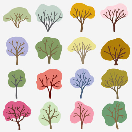 Simplicity tree freehand drawing flat design.Vector illustration.のイラスト素材