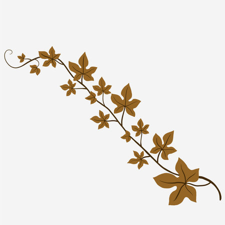 Floral ivy drawing decorative ornament flat design. Vector illustration.のイラスト素材