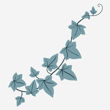 Floral ivy drawing decorative ornament flat design. Vector illustration.のイラスト素材