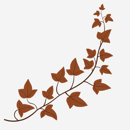 Floral ivy drawing decorative ornament flat design. Vector illustration.のイラスト素材