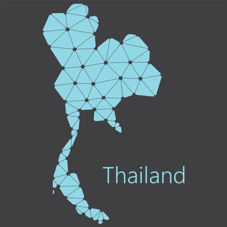 Vector low polygonal Thailand map. Origami map illustration.のイラスト素材