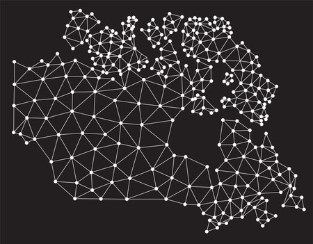 Vector low polygonal Canada map. Origami map illustration.のイラスト素材