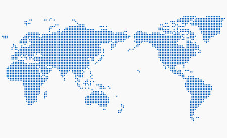 Square shape world map on white background. Vector illustration.のイラスト素材